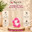 Karuvia Butterfly Keychain, pink and white.webp