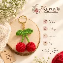 Karuvia Cherry Crochet Keychian Features.webp