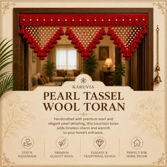 Pearl Tassel Wool Toran.webp