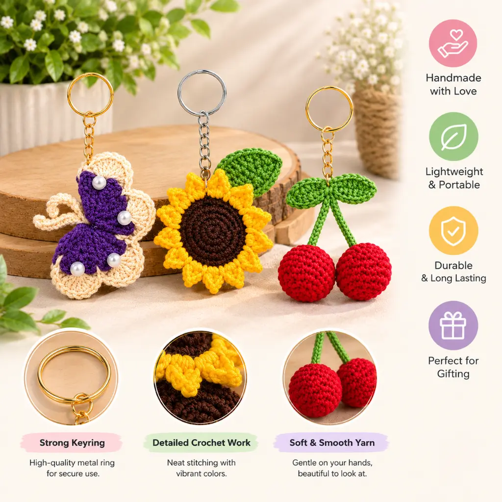 Handmade Crochet Keychain Feature Collection.webp