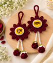Karuvia Shubh Labh Crochet Hanging – Maroon