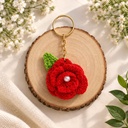 Karuvia Crochet Rose Bloom Keychain