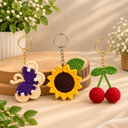 Floral Crochet Keychain Combo – Set of 3 Handmade Charms